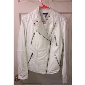 White genuine leather jacket ✨